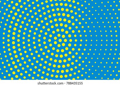 Halftone background. Digital gradient. Dotted pattern with circles, dots, point large scale. Design element for web banners, posters, cards, wallpapers, sites, panels. Blue color