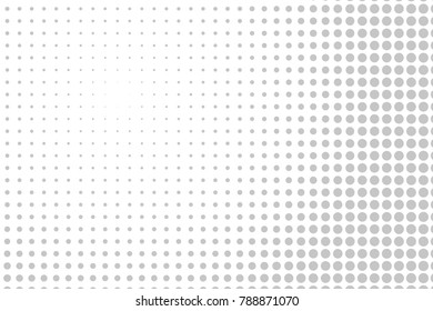Halftone background. Digital gradient. Dotted pattern with circles, dots, point large scale. Design element for web banners, posters, cards, wallpapers, sites, panels. Light gray color