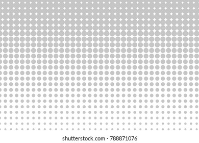 Halftone background. Digital gradient. Dotted pattern with circles, dots, point large scale. Design element for web banners, posters, cards, wallpapers, sites, panels. Light gray color
