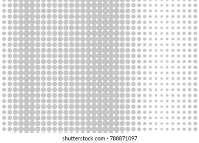 Halftone background. Digital gradient. Dotted pattern with circles, dots, point large scale. Design element for web banners, posters, cards, wallpapers, sites, panels. Light gray color