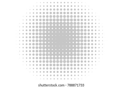 Halftone background. Digital gradient. Dotted pattern with circles, dots, point large scale. Design element for web banners, posters, cards, wallpapers, sites, panels. Light gray color 