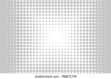 Halftone background. Digital gradient. Dotted pattern with circles, dots, point large scale. Design element for web banners, posters, cards, wallpapers, sites, panels. Light gray color 