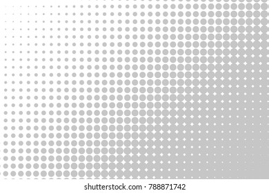 Halftone background. Digital gradient. Dotted pattern with circles, dots, point large scale. Design element for web banners, posters, cards, wallpapers, sites, panels. Light gray color 