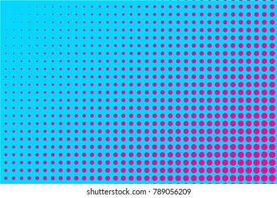 Halftone background. Digital gradient. Dotted pattern with circles, dots, point large scale. Design element for web banners, posters, cards, wallpapers, sites, panels. Pink, bright blue color