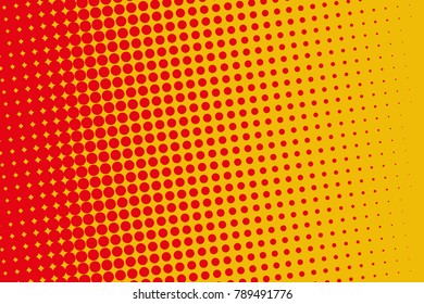 Halftone background. Digital gradient. Dotted pattern with circles, dots, point large scale. Design element for web banners, posters, cards, wallpapers, sites, panels. Orange, yello color