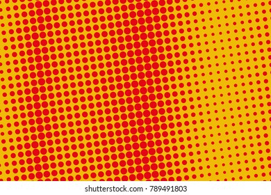 Halftone background. Digital gradient. Dotted pattern with circles, dots, point large scale. Design element for web banners, posters, cards, wallpapers, sites, panels. Orange, yello color