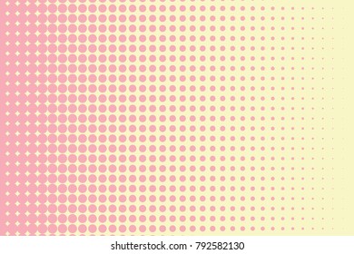 Halftone background. Digital gradient. Dotted pattern with circles, dots, point large scale. Design element for web banners, posters, cards, wallpapers, sites, panels. Pink, light yellow color