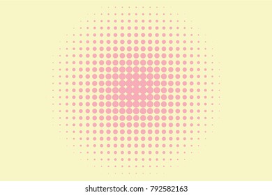 Halftone background. Digital gradient. Dotted pattern with circles, dots, point large scale. Design element for web banners, posters, cards, wallpapers, sites, panels. Pink, light yellow color