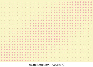 Halftone background. Digital gradient. Dotted pattern with circles, dots, point large scale. Design element for web banners, posters, cards, wallpapers, sites, panels. Pink, light yellow color