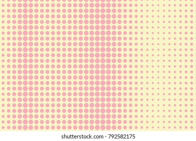 Halftone background. Digital gradient. Dotted pattern with circles, dots, point large scale. Design element for web banners, posters, cards, wallpapers, sites, panels. Pink, light yellow color