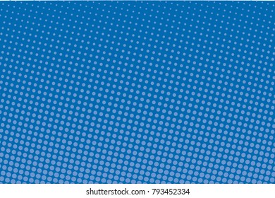 Halftone background. Digital gradient. Dotted pattern with circles, dots, point large scale. Design element for web banners, posters, cards, wallpapers, sites, panels. Blue color