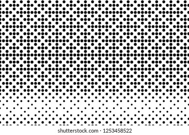 Halftone background. Digital gradient. Wavy dotted pattern with circles, dots, point small and large scale. Design element for web banners, posters, cards, wallpapers, sites, panels.