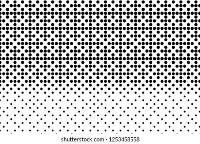 Halftone background. Digital gradient. Wavy dotted pattern with circles, dots, point small and large scale. Design element for web banners, posters, cards, wallpapers, sites, panels.