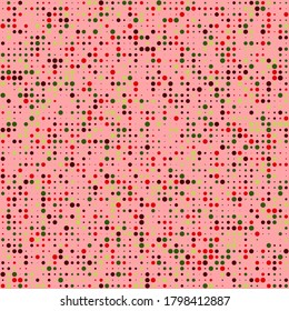 Halftone Background. Digital Pattern with Color Dots. Retrofuturistic Square Pattern. Abstract Colorful Background. Pixel Art. Vector Texture.