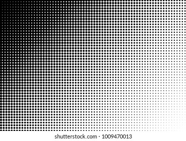 Halftone Background. Distressed Pop-art Pattern. Fade Abstract Overlay. Grunge Black and White Backdrop. Vector illustration