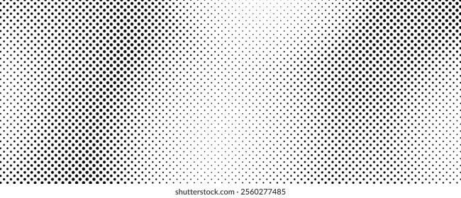 Halftone background with dots. Black and white pop art pattern in comic style. Monochrome dot texture. Vector illustration