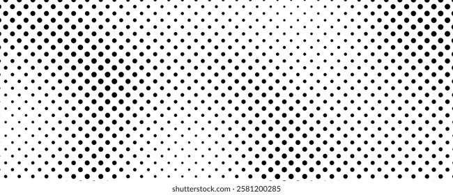 Halftone background with dots. Black and white pop art pattern in comic style. Monochrome dot texture. Vector illustration