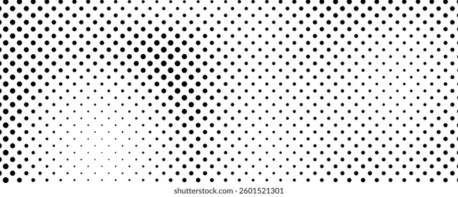 Halftone background with dots. Black and white pop art pattern in comic style. Monochrome dot texture. Vector illustration