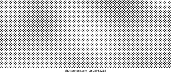 Halftone background with dots. Black and white pop art pattern in comic style. Monochrome dot texture. Vector illustration