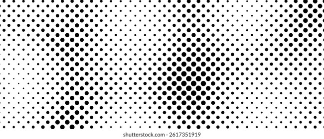 Halftone background with dots. Black and white pop art pattern in comic style. Monochrome dot texture. Vector illustration
