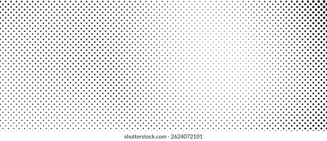 Halftone background with dots. Black and white pop art pattern in comic style. Monochrome dot texture. Vector illustration