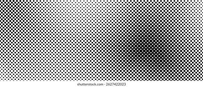 Halftone background with dots. Black and white pop art pattern in comic style. Monochrome dot texture. Vector illustration