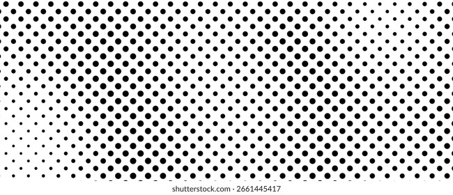 Plano de fundo de meio-tom com pontos. Padrão pop art preto e branco em estilo cômico. Textura de pontos monocromática. Ilustração vetorial