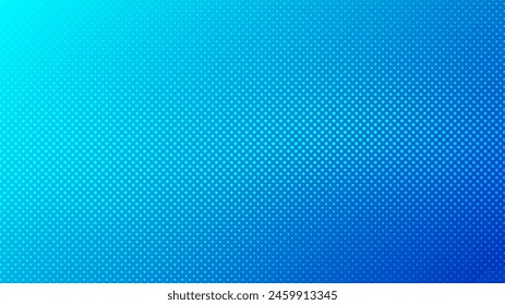 Halftone background with dots. Blue pop art pattern in comic style. Colorful dot texture. Vector illustration