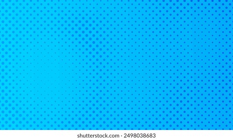 Halftone background with dots. Blue pop art pattern in comic style. Colorful dot texture. Vector illustration