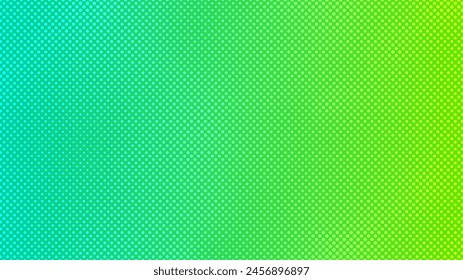 Halftone background with dots. Green pop art pattern in comic style. Colorful dot texture. Vector illustration