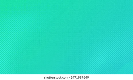 Halftone background with dots. Green pop art pattern in comic style. Colorful dot texture. Vector illustration