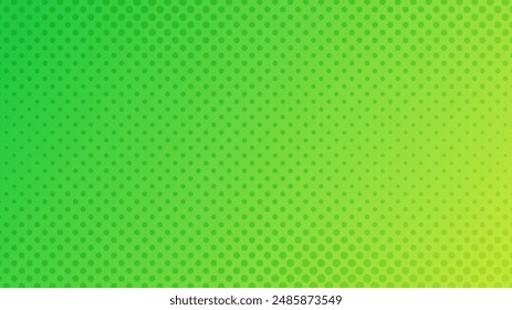 Halftone background with dots. Green pop art pattern in comic style. Colorful dot texture. Vector illustration