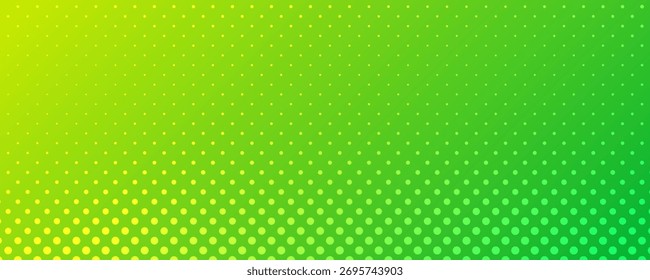 Fondo de semitono con puntos. Patrón de arte pop verde en estilo cómico. Textura colorida del punto. Ilustración vectorial