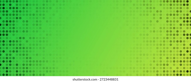Fondo de semitono con puntos. Patrón de arte pop verde en estilo cómico. Textura colorida del punto. Ilustración vectorial