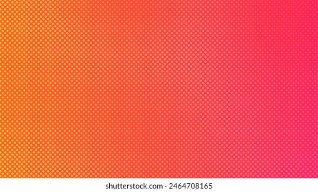 Halftone background with dots. Orange pop art pattern in comic style. Colorful dot texture. Vector illustration
