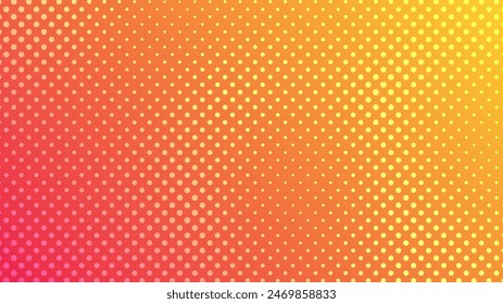 Halftone background with dots. Orange pop art pattern in comic style. Colorful dot texture. Vector illustration