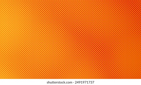 Halftone background with dots. Orange pop art pattern in comic style. Colorful dot texture. Vector illustration