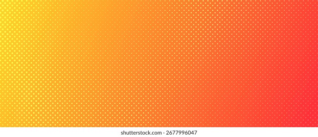 Halftone background with dots. Orange pop art pattern in comic style. Colorful dot texture. Vector illustration