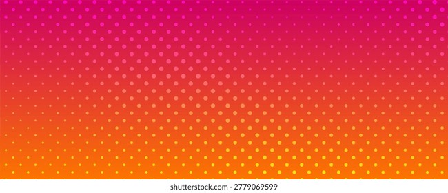Halftone background with dots. Orange pop art pattern in comic style. Colorful dot texture. Vector illustration