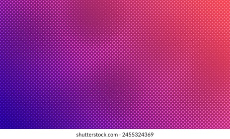 Halftone background with dots. Purple pop art pattern in comic style. Colorful dot texture. Vector illustration
