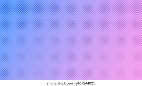 Fondo de semitonos con puntos. Púrpura pop art patrón en estilo cómico. Textura de punto colorido. Ilustración vectorial