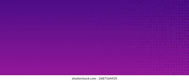 Fondo de semitono con puntos. Patrón de arte pop púrpura en estilo cómico. Textura colorida del punto. Ilustración vectorial