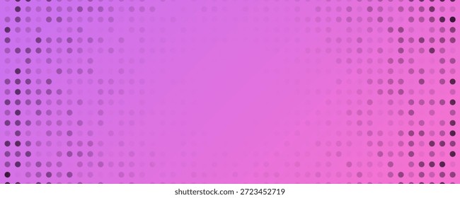 Fondo de semitono con puntos. Patrón de arte pop púrpura en estilo cómico. Textura colorida del punto. Ilustración vectorial