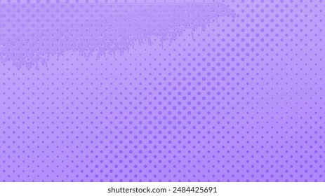 Fondo de semitonos con puntos. Patrón de arte pop violeta en estilo cómico. Textura de punto colorido. Ilustración vectorial