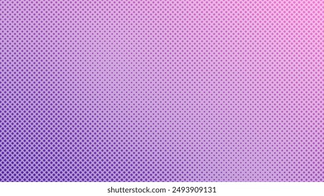 Halftone background with dots. Violet pop art pattern in comic style. Colorful dot texture. Vector illustration