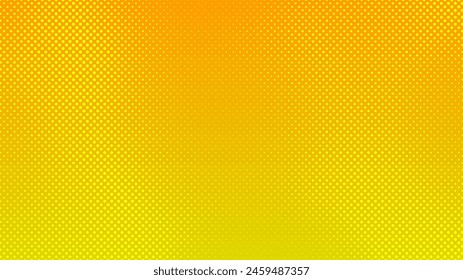 Fondo de semitonos con puntos. Patrón de arte pop amarillo en estilo cómico. Textura de punto colorido. Ilustración vectorial