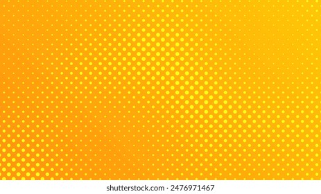 Halftone background with dots. Yellow pop art pattern in comic style. Colorful dot texture. Vector illustration