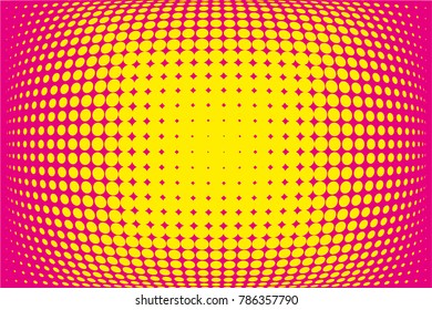 Halftone background. Dotted pattern with circles, dots, point small scale. Design element for web banners, posters, cards, wallpapers, sites. Pink, yellow color