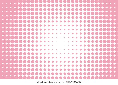 Halftone background. Dotted pattern with circles, dots, point large scale. Design element for web banners, posters, cards, wallpapers, sites. Pink color