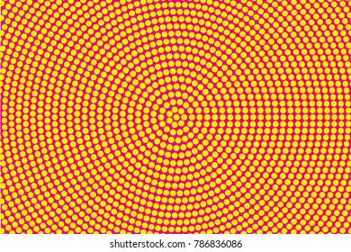 Halftone background. Dotted pattern with circles, dots, point large scale. Design element for web banners, posters, cards, wallpapers, sites. Pink and yellow color